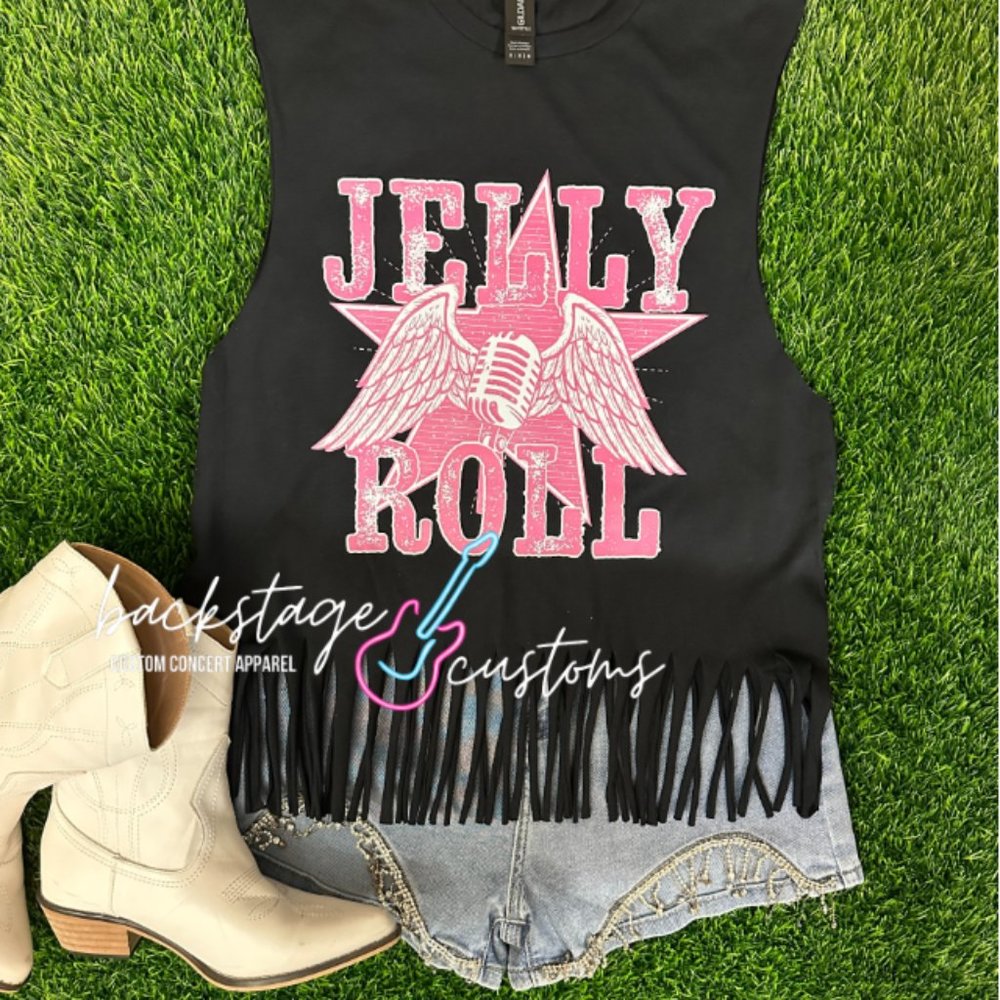 Jelly Roll Muscle Tank Fringed - Picture 2 of 6